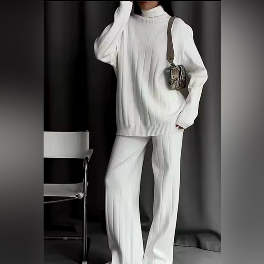 Soft Black Ribbed Loungewear | Faux Turtleneck | Lightweight | S | NWT - Picture 9 of 13